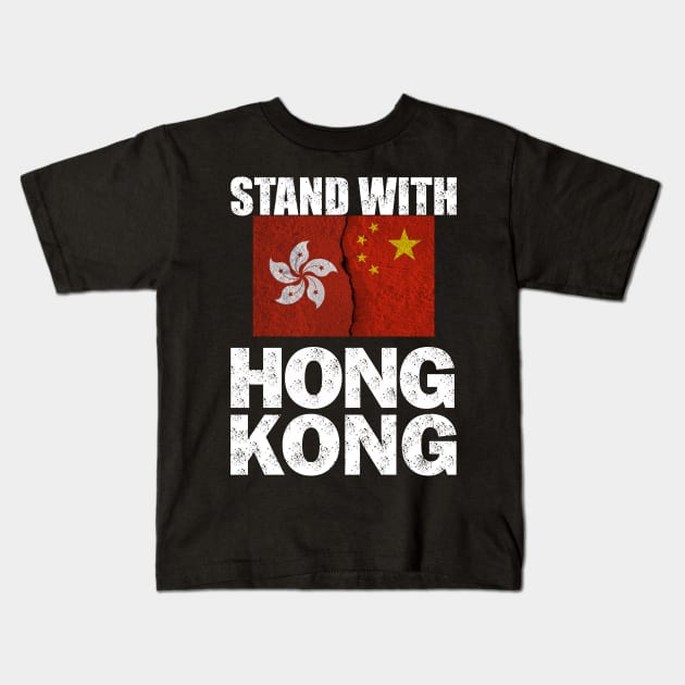 Free Hong Kong Flag Pro Democracy Tops Stand With Hong Kong T-Shirt Kids T-Shirt by tshirtQ8